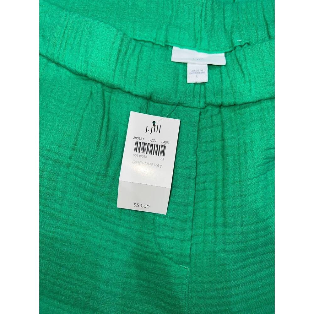 J. Jill Green Papay Cotton Gauze Button Down Y2K Shirt shorts Set M/L A005403 - Picture 5 of 13